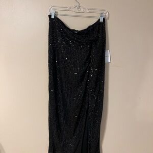 Elegant Black Sequin Skirt